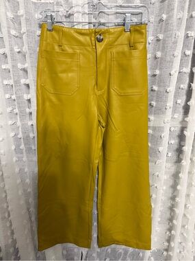 Anthropologie Mustard Yellow Wide Leg Pants 26 Maeve Collette pant